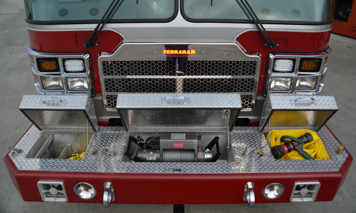 CUSTOM FRONT BUMPER STORAGE, HOSE AND EQUIPMENT