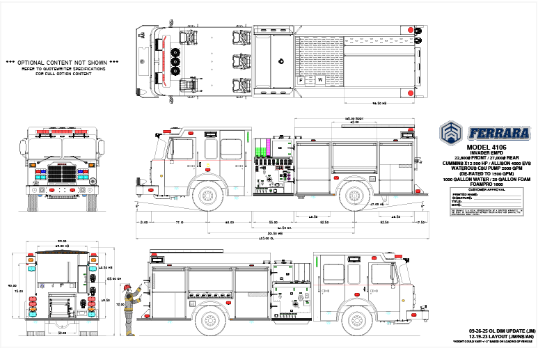 F-180 4106 Pumper engineering drawing