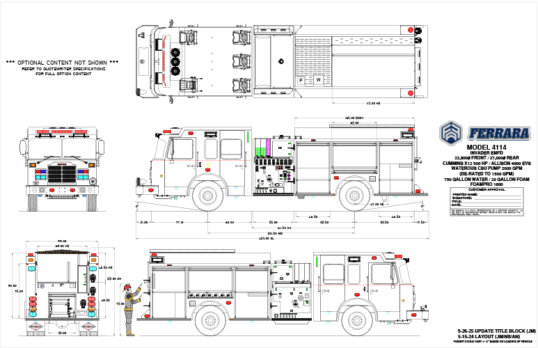 F-180 4114 Pumper engineering drawing