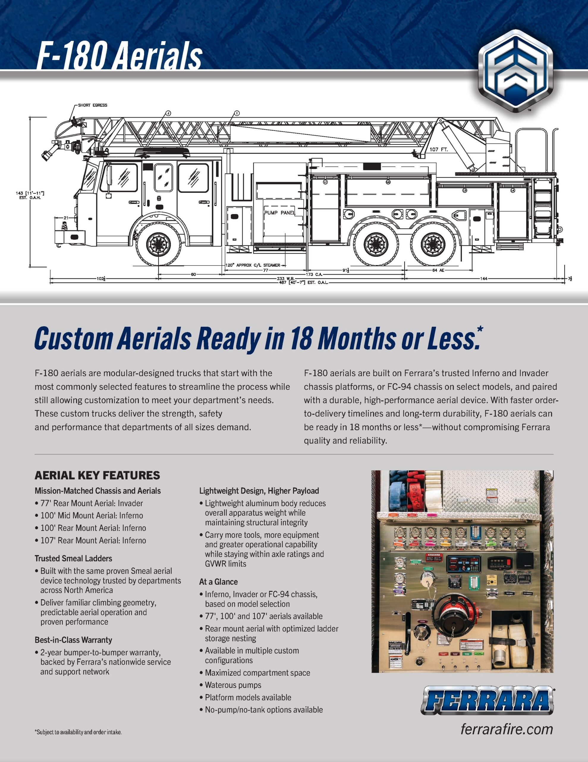 F-180 4106 Pumper engineering drawing