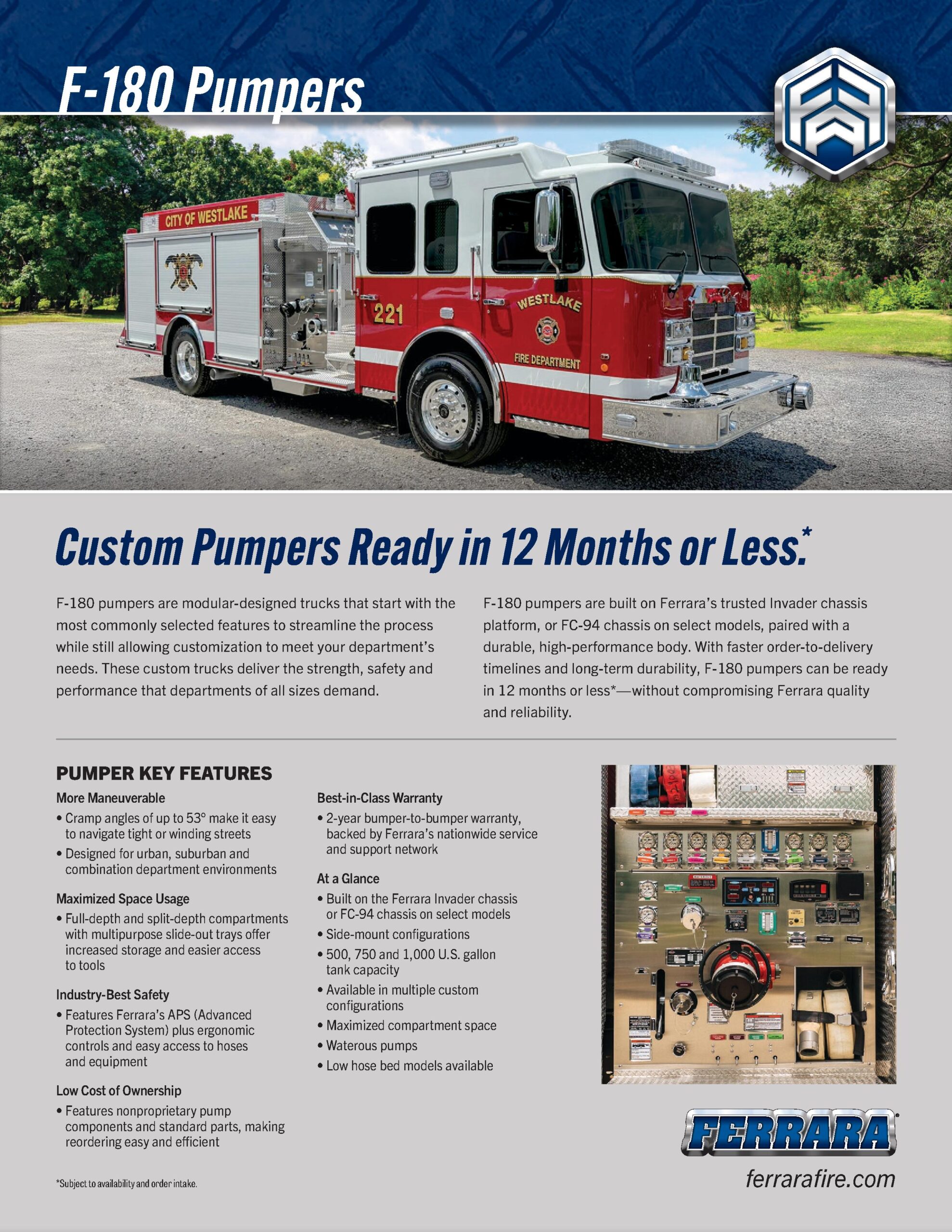 F-180 4106 Pumper engineering drawing